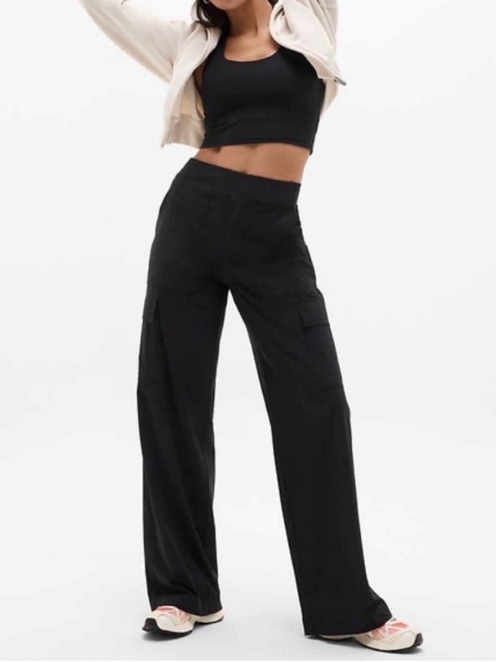 Brooklyn Heights High Rise Cargo Pant in Black by Athleta